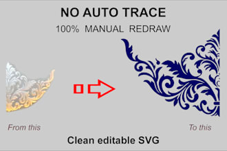 restore blurry, damaged or low quality artwork into clean editable vector