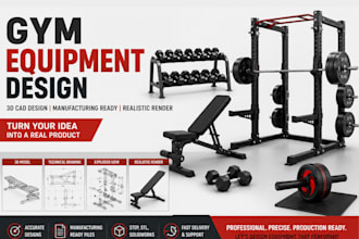 design 3d gym cad equipment fitness product sports prototype in solidworks cad