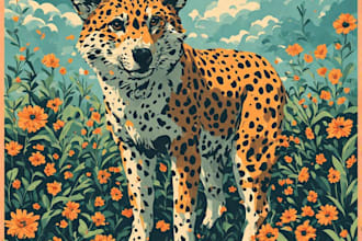 custom draw a animal pop art illustration concept art