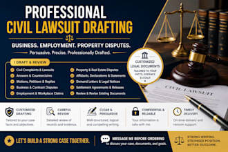 draft your civil lawsuit for business, employment, and property disputes