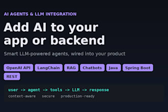 integrate ai agents and llm chatbots into your app or backend
