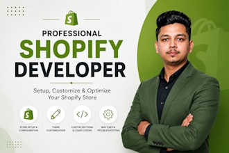setup shopify store, shopify theme customization and shopify custom coding