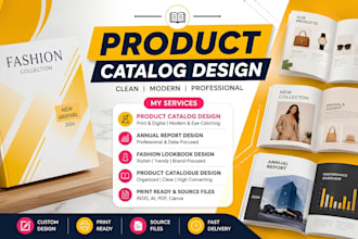 design fashion lookbook, product catalog, annual report, product catalogue