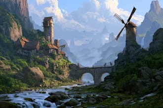 draw a fantasy landscape