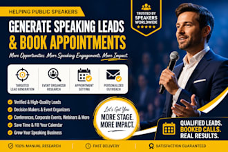 generate speaking leads and book appointments for public speakers