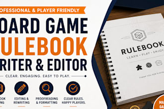 write rulebook for your board game or ttrpg and edit tabletop rpg manual