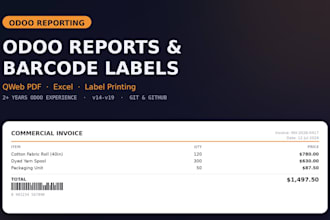 build custom odoo reports and barcode labels