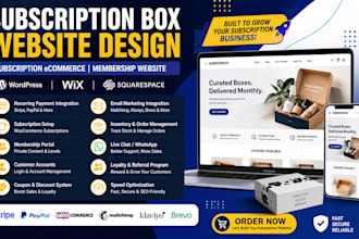 design a subscription box website, membership ecommerce website
