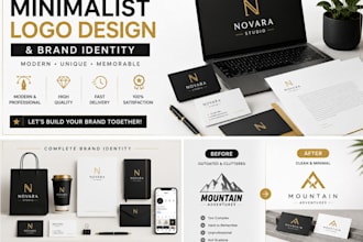 create a minimalist business logo design and brand identity