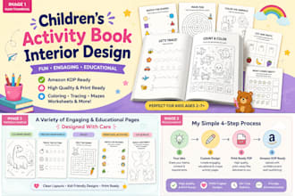 design childrens activity book interiors for amazon KDP