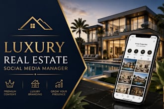 manage luxury real estate social media and create premium content