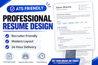 design an ats friendly professional resume and CV