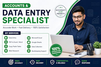 data entry, bookkeeping, and excel spreadsheet work