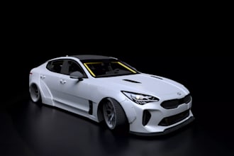 create a custom car part, widebody kit design, automotive car design
