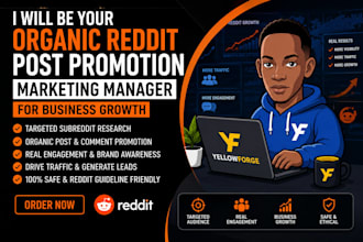 be your organic reddit post promotion marketing manager for business growth