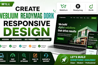 create weblium readymag dorik responsive website design, redesign site123