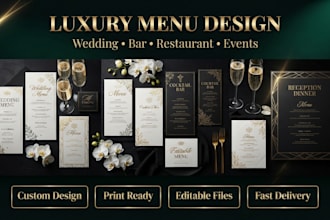 design wedding bar menu sign template menu digital menu board dietary filters