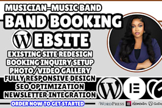 band booking website, musician website music band website artist booking website