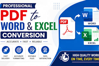 convert PDF to word or excel professionally
