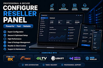 configure reseller panel, strong 8k, trex, sltv, lion ott, mega, reseller web