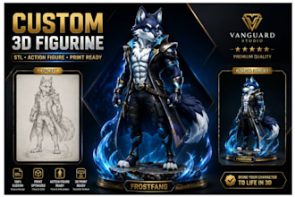 sculpt 3d figurine, character, action figure and stl for 3d printing