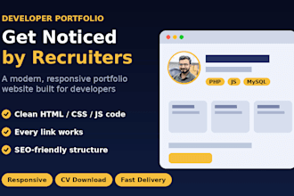 build a developer portfolio website with CV download and github links