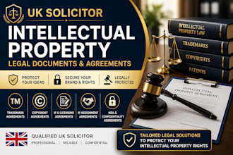 be UK solicitor for intellectual property, IP agreement, trademark copyright