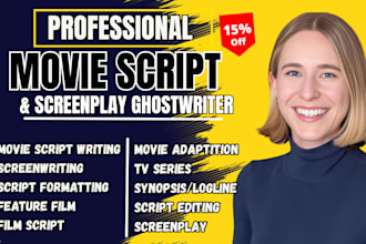 write film script, screenplay screenwriting movie script writing, youtube script