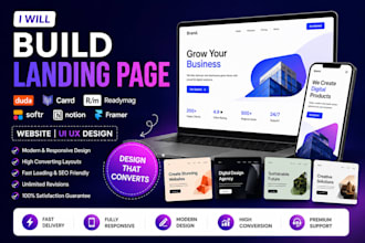 build duda carrd readymag softr notion framer  landing page website ui ux design