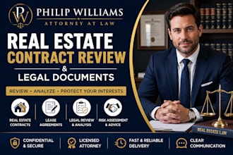 review real estate contracts, lease agreements and legal documents