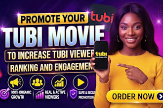 promote your tubi movie to increase tubi viewers, ranking and engagement