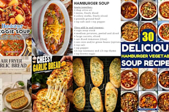 write, edit and design cookbooks recipe, journals,  format menus and paperback