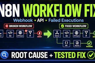 fix n8n webhook API errors and broken workflows