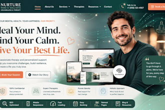 design squarespace wellness therapy counselling website retreat website, seo