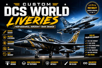create a custom dcs world aircraft livery, skin for f18 f16 f15 f14 a10
