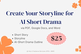 write your storyline for a romance ai short drama