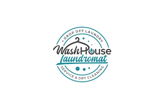 design fun laundromat clean service logo