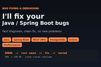 fix bugs and errors in your java spring boot application