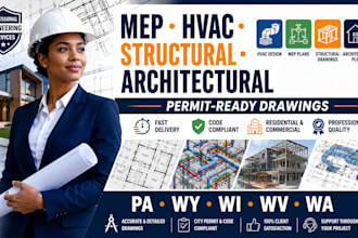mep plans hvac design structural and architectural drawing in pa wy wi wv wa