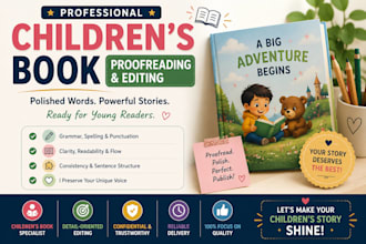 proofread and edit your children book as KDP children book editor