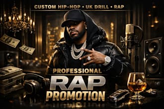 be feature male rapper, custom hiphop rap, uk drill, singer