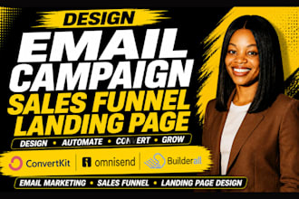design convertkit omnisend builderall email campaign sales funnel landing page