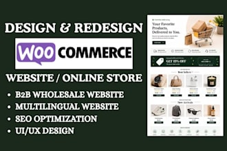 design and redesign woocommerce b2b ecommerce website, b2b wholesale website