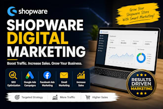 do shopware digital marketing, SEO, google ads, facebook ads and email marketing