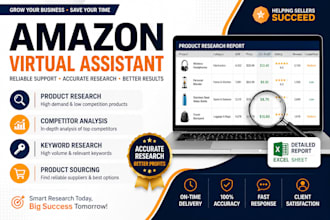 be your amazon virtual assistant for product research and seller support