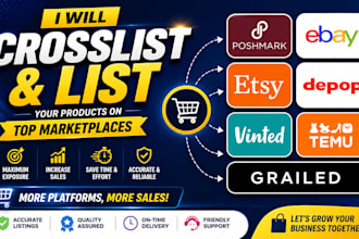 list crosslist product on poshmark, ebay, etsy, depop, vinted, temu and grailed