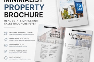 design minimalist property brochure, real estate marketing sales brochure flyer