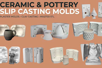 design slip casting mold ceramic mold pottery mold plaster clay mold print stl