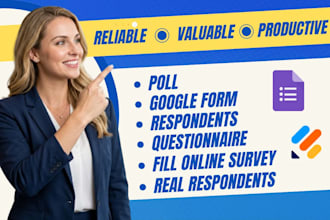 recruit 1000 targeted survey respondents via google forms jotform questionnaire