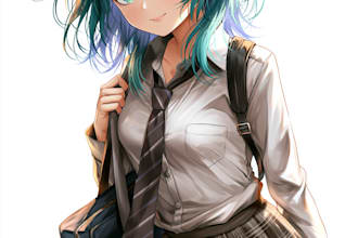 anime character an illustration and anime character
